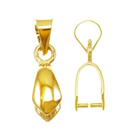 20 Pendant Loop Eyelets Pendant Chain Clasp Clip for DIY Accessories Jewellery Necklace Loops Connector Pendant Eyelet 15 mm Bails (Gold)