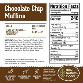 DIJAS Natural Foods Plant-Based 36-Vegan Mini Muffins ONLY $0.97-oz! Natural and Preservative Free Ingredients, Delicious Snack and Breakfast (36 Muffins) (Chocolate Sin)