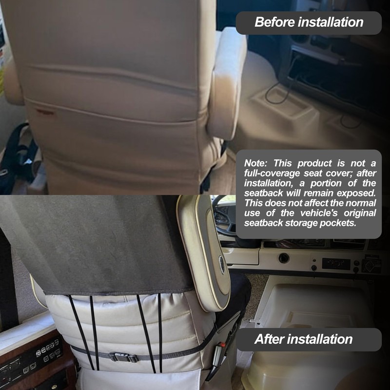 2Pcs Composite Fabric RV Seat Covers for Captain Chair with