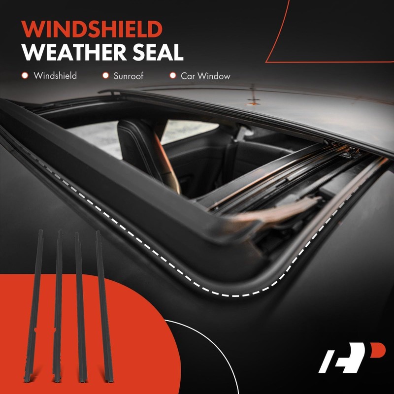 A-Premium 4PCS Front & Rear Window Molding Trim Seal Blet