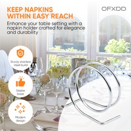 Stainless steel napkin holder loop shape, Metal napkin holder, Round Loop napkin holder (Pack of 2)