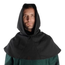 HEMAD Medieval Gugel Cotton/Linen Structure Medieval Clothing, black