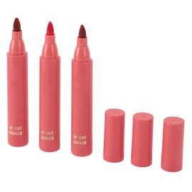 Juego de 3 Marcadores de Tinte Labial, Delineador Mate, Delineador de Labios, Lápiz Labial, Juego de Líquido, Bandeja, Delineador de Labios