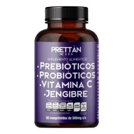 Prebioticos Probioticos Suplemento Cápsulas 500mg Prettan Sabor Jengibre