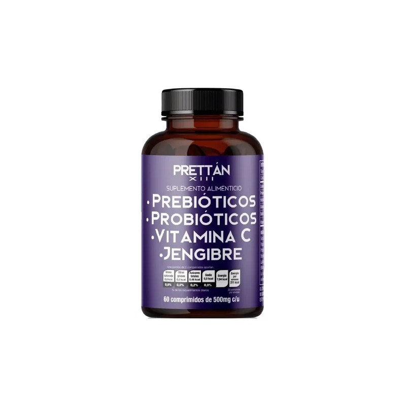 Prebioticos Probioticos Suplemento Cápsulas 500mg Prettan Sabor Jengibre