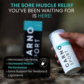 Carnosport Muscle Rub for Pre Workout Boost & Post Workout Recovery - Dermatologically Tested & Fast-Absorbing - with Carnosine - No Fragrance - Sore Muscle Relief - Muscle Relaxer - 3.38 Oz