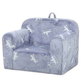 Yoonnie room Foam Kids Sofa Chair,Comfy Toddler Couch,Baby Chair,Soft Toddler Chair, Foam Filling and Glow-in-The-Dark Velvet, Kids Couch for Boys and Girls (Grey)