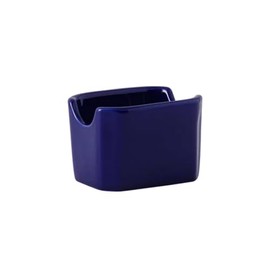 Tuxton China BCQ-034 Sugar Packet Holder, 3-1/2" x 2-7/8" x 2-3/8" H, Rectangular, Microwave and Dishwasher Safe, Oven Proof, Fully Vitrified, Ceramic, DuraTux, Cobalt, Pack of 12