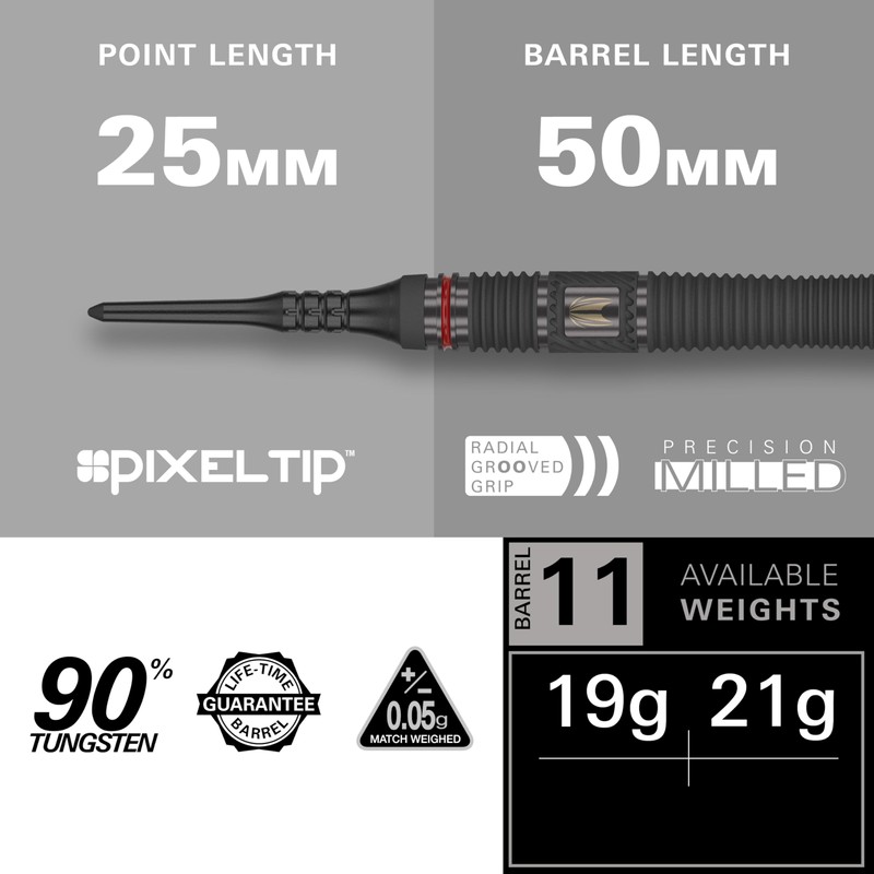 Target Darts Scope Soft Darts, 90% Tungsten Dart Set, Barrel