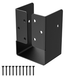 FMhotu Concealed Joist Hanger (1 Pack),4"x6" Outdoor Concealed-Flange Joist Bracket with Screws, Q235B Steel Powder Coated Concealed Mount Light Joist Hangers for 4"x6" Beam, Swing, Handrail, Fence