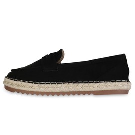 VAN HILL Women's Espadrilles Raffia Tread Sole, black