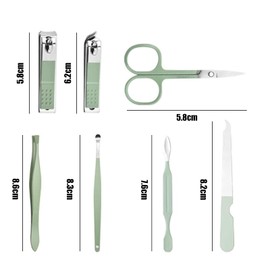 RIBHNXHI Professional Nail Set 7-Piece Stainless Steel Manicure and Pedicure Kit with Travel Case, Includes Clippers, Scissors, Tweezers, Ideal for Home Use