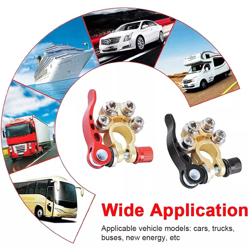 YCY Car Battery Terminal Connector Clamp 2Pcs Quick Release Adjust