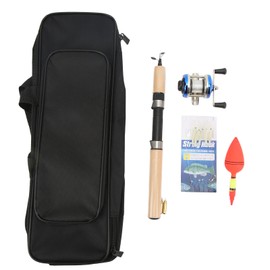 A75L Ice Fishing Rod Kit Portable Winter Fishing Pole Set Fishing Tackle with Reel Floats Storage Bag