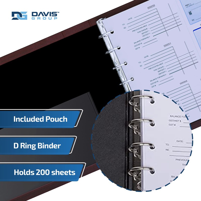 Davis Group Premium 3-Up Business Checkbook Binder, Big and Small
