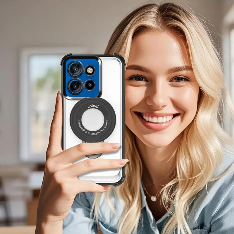 Funda Para Moto Edge 50 Neo Anti-caída Con Soporte De