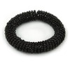 Avalaya Black Glass Bead Roll Stretch Bracelet - Adjustable