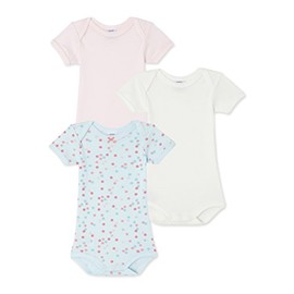 Petit Bateau Baby Girls' 3P Body MC 2586100 Bodysuit, Multicolor (Special Lot 00 00), 1 Month (Manufacturer Size: 54 cm)