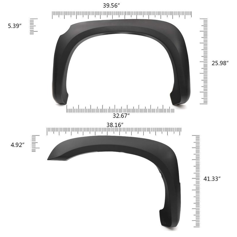 PIT66 Fender Flares, Compatible With 2005-2011 Dodge Dakota Crew Cab