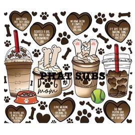 Unbranded 20oz Sublimation Tumbler Wrap Dog Mom Drinks Ready To Press Heat Transfer