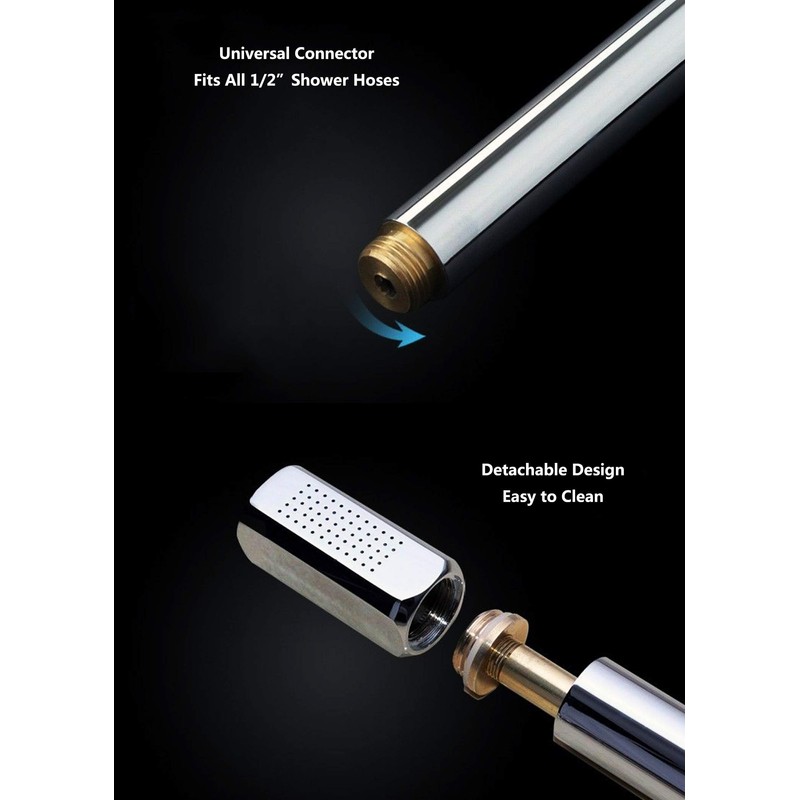 Universal Handheld Shower Head Brass Chromed Showerhead (Square)
