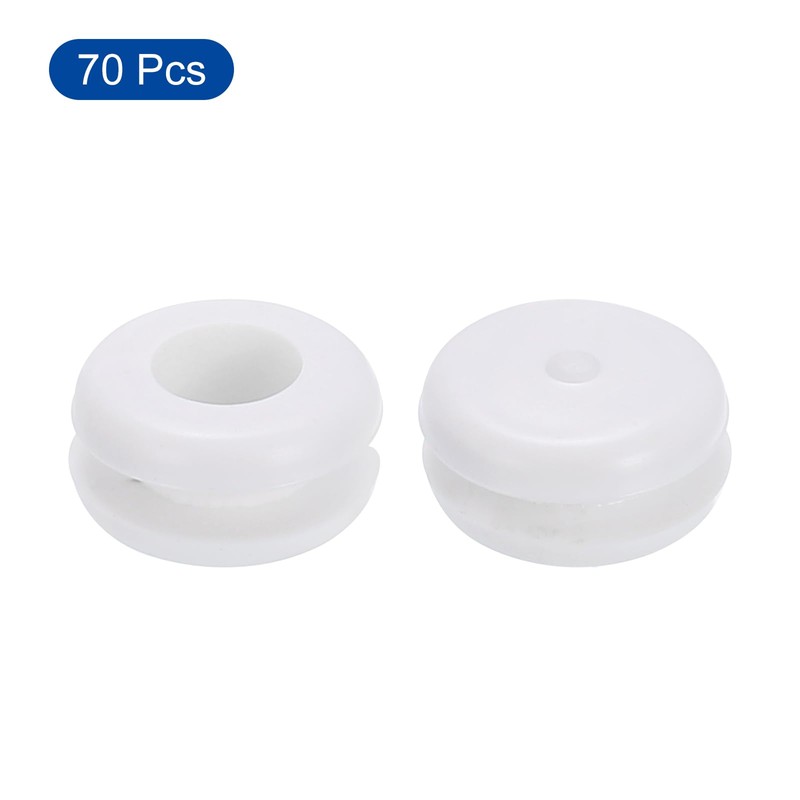 uxcell 70Pcs Rubber Grommets 2/8" (8mm) Drill Hole, 1/4" (6mm)
