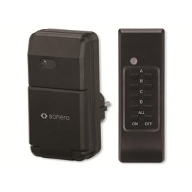 sonero Funksteckosen Set (1x Funskteckdose, 1x Funkfernbedienung), Outdoor, schwarz