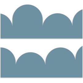 Yabaduu Border 15 x 200 cm for Children's Room, Baby Room Decoration in Skandi Look, Scandi Sticker, Wall Border Wall Sticker for Children, Girls, Boys, Y034 (Blue)