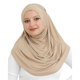 Prien Chic Hijab for Women, Turkish Headscarf, Muslim, Women Clothing Scarf Dresses, Muslim Soft Jersey Headscarves, Burka, Easy Hijab Set, Muslim Abaya, Tan