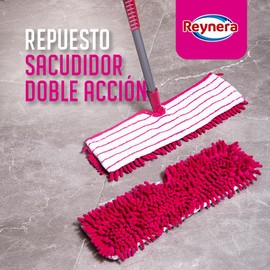REYNERA Kit de Reposición: 2 Piezas de Repuestos para Mop Trapeador de Microfibra Plano y Sacudidor para una Limpieza Eficiente