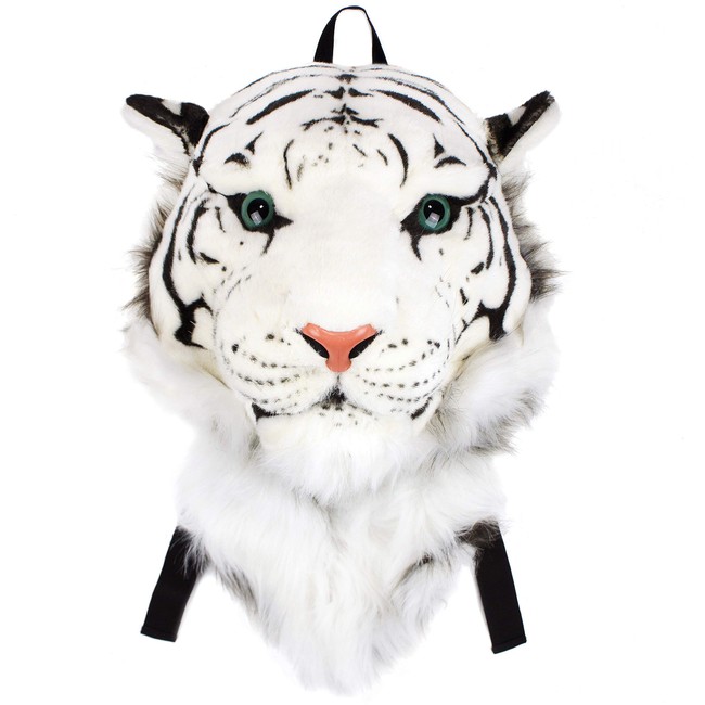 VIAHART Authentic Tigerdome White Siberian Tiger Animal Head Backpack and Wall Mount