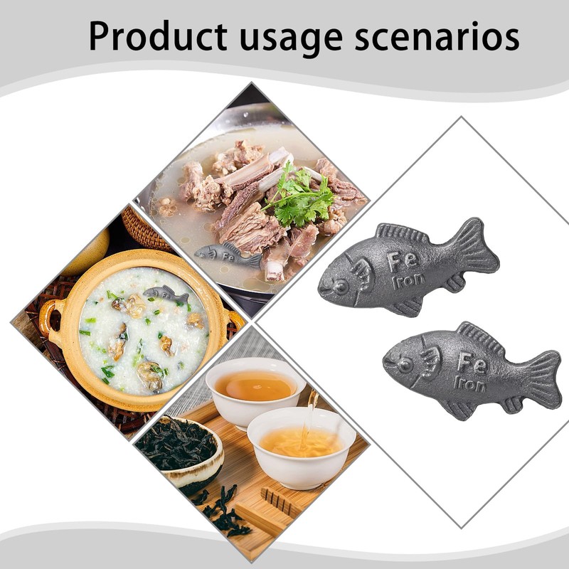 2 Pcs Iron Fish for Cooking, Iron Fish for Iron