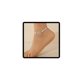 Clataly Heart Ankle Crystal Ankle Bracelet Adjustable Summer Beach Foot Chain Jewellery for Women Girls, Unit size, Metal crystal