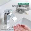VOTON Chrome Bathroom Faucets Waterfall Bathroom Sink Faucet Modern Single