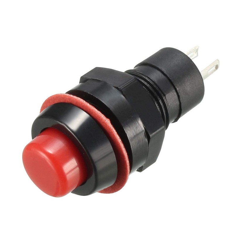 sourcing map 10mm Mounting Hole Red Latching Push Button Switch