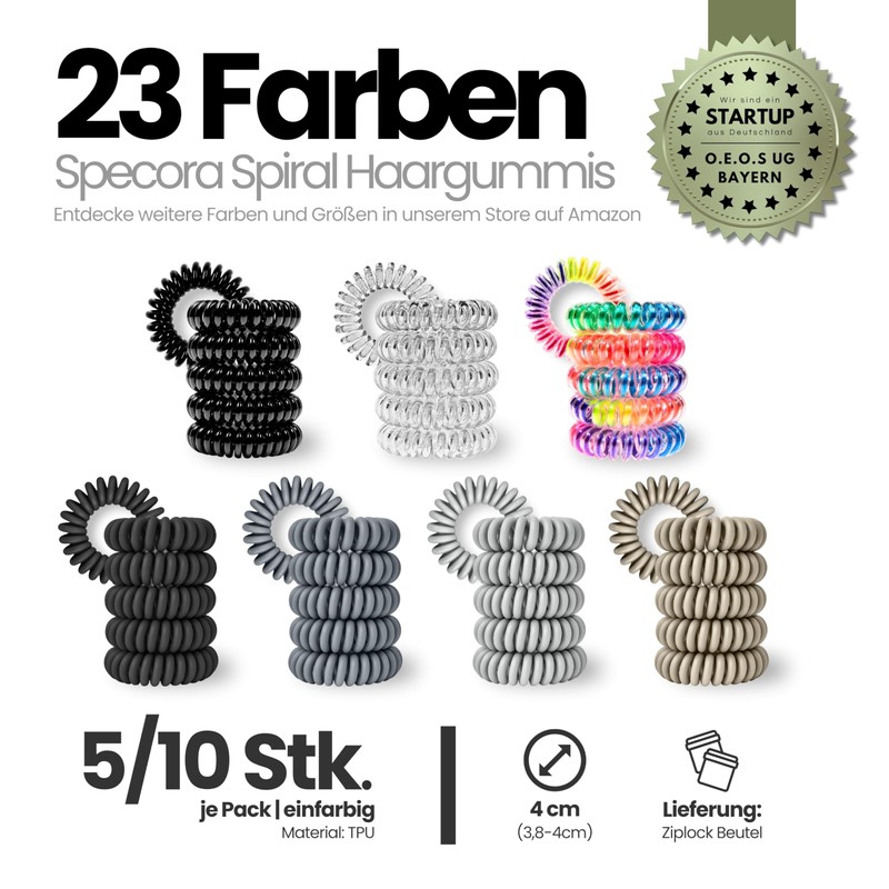 Specora Spiral Hair Scrunchies Taupe Pack of 10 - 4