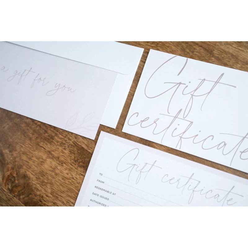 Paper 'n Such 25 Blank Gift Certificates -Small Business Boho