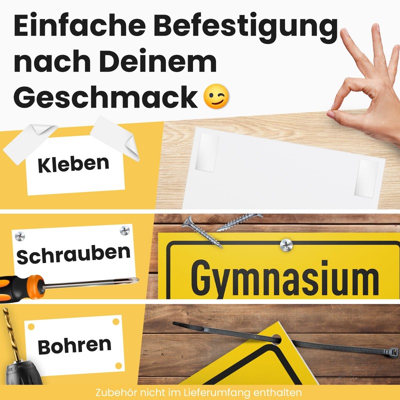 DankeDir! Gymnasium Grundschule - 30 x 20 cm plastic sign