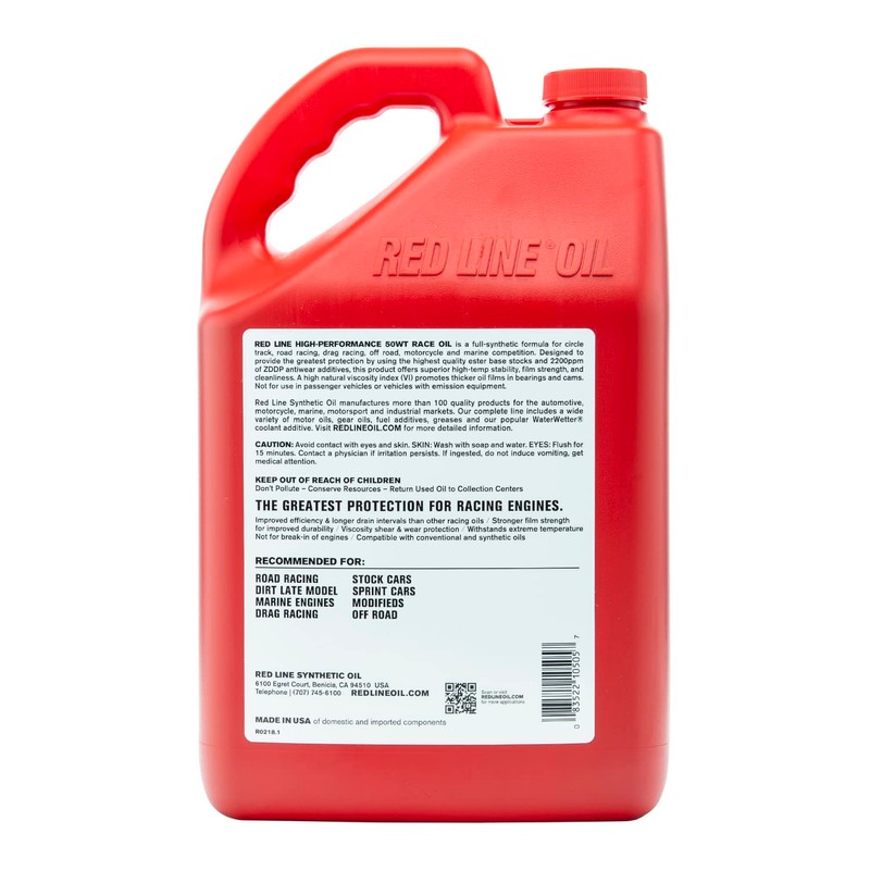 Red Line 10505 50WT Race Oil - 1 Gallon Jug