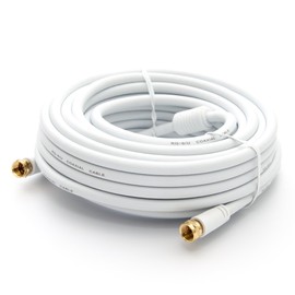 Premium X BASIC-LINE BASIC-LINE SAT TV Antenna Cable F-Connection Cable Coaxial Cable with Sheath Current Filter HDTV 4K White