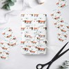 LeZakaa Dog Wrapping Paper Roll, Dachshund in Red Striped Sweaters,