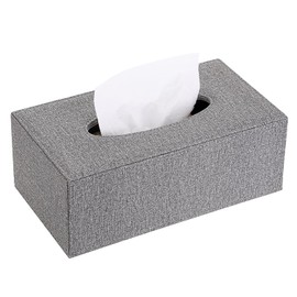 BTSKY Linen Household Office Rectangular Tissue Paper Holder Tissue Box Cover Case Napkin Holder (Grey)