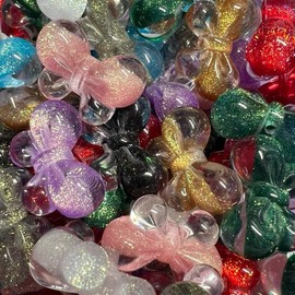 Unique style acrylic 5Pk Mix color for Beadable Pens - Perfect for Office Stationery:_Glitter bow