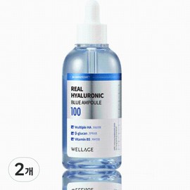 Wellage Real Hyaluronic Blue Ampoule 100ml x 2 / 웰라쥬 리얼 히알루로닉 블루 앰플 100ml 2개