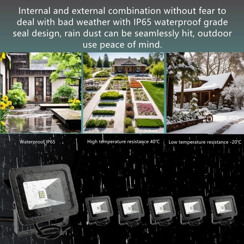 ZSGoes 6 Pack Warm White 10W LED Flood Light Outdoor
