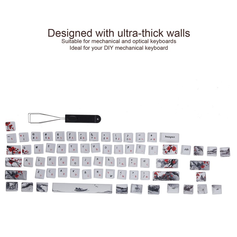 Keycaps PBT 5Sided Sublimation 71 Keys Keyboard Caps for Mechanical