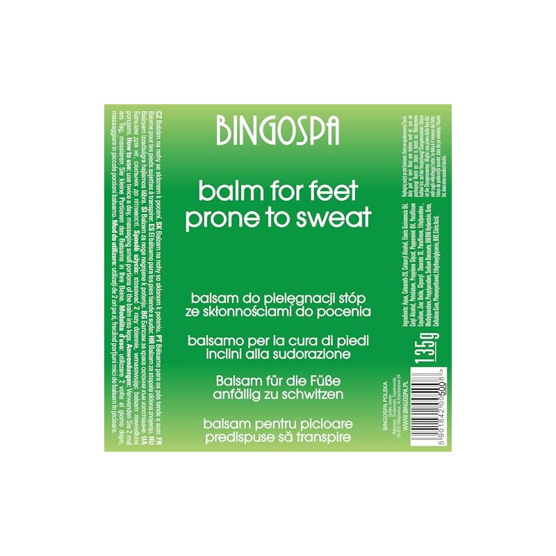 Foot Balm for Sweating Foot Pain Swelling 135 g BINGOSPA