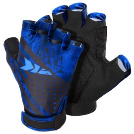 KastKing Gil Raker Gloves UPF50+ Fishing Gloves UV Protection Gloves Sun Gloves for Men Or Women for Fishing, Outdoor, Kayaking, Rowing, Sailing, Canoeing, Hiking, Biking - Blue Patriot, X-Large