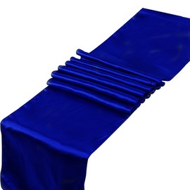 RayLineDo® Pack of 5 12'' X 108'' Satin Table Runners for Wedding Party Banquet Table Party Bridal Decoration in Royal Blue