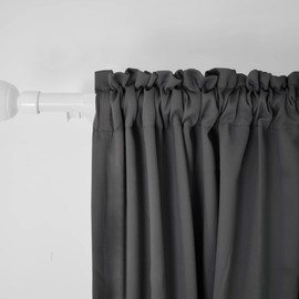 LKTCOBTAC Grey Small Tiers Kitchen Short Small Mini Window Curtains Valance 10 inches Length Blackout Home Decor Blackout Basement rv Camper Living Room/Bedroom 52W by 10L 1 Piece Rod Pocket